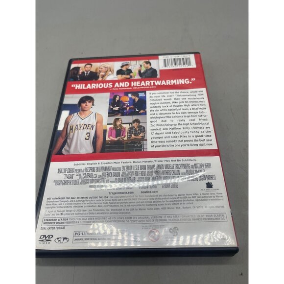 17 Again DVD Zac Efron English PG-13 New line Cinema 2009 READ - Picture 2 of 7
